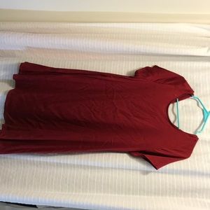 Red silk like dress